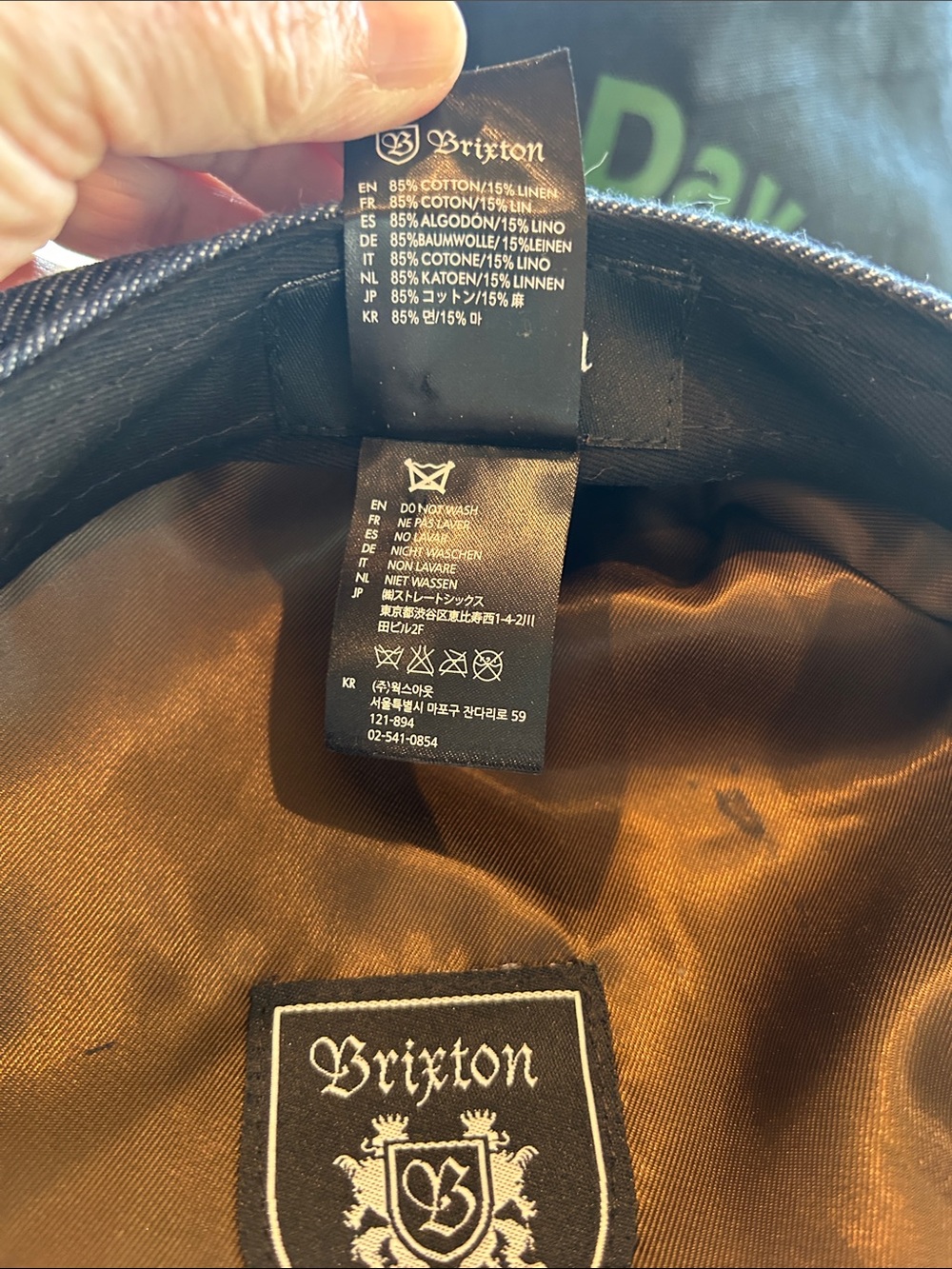 Brixton Cotton/Linen Blend Page Boy Baker Boy Cap. Denim look. 7 1/4. EUC. - Picture 8 of 8